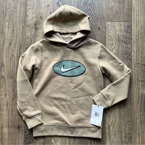 Nike boys NEW hoodie beige gray swoosh size 6